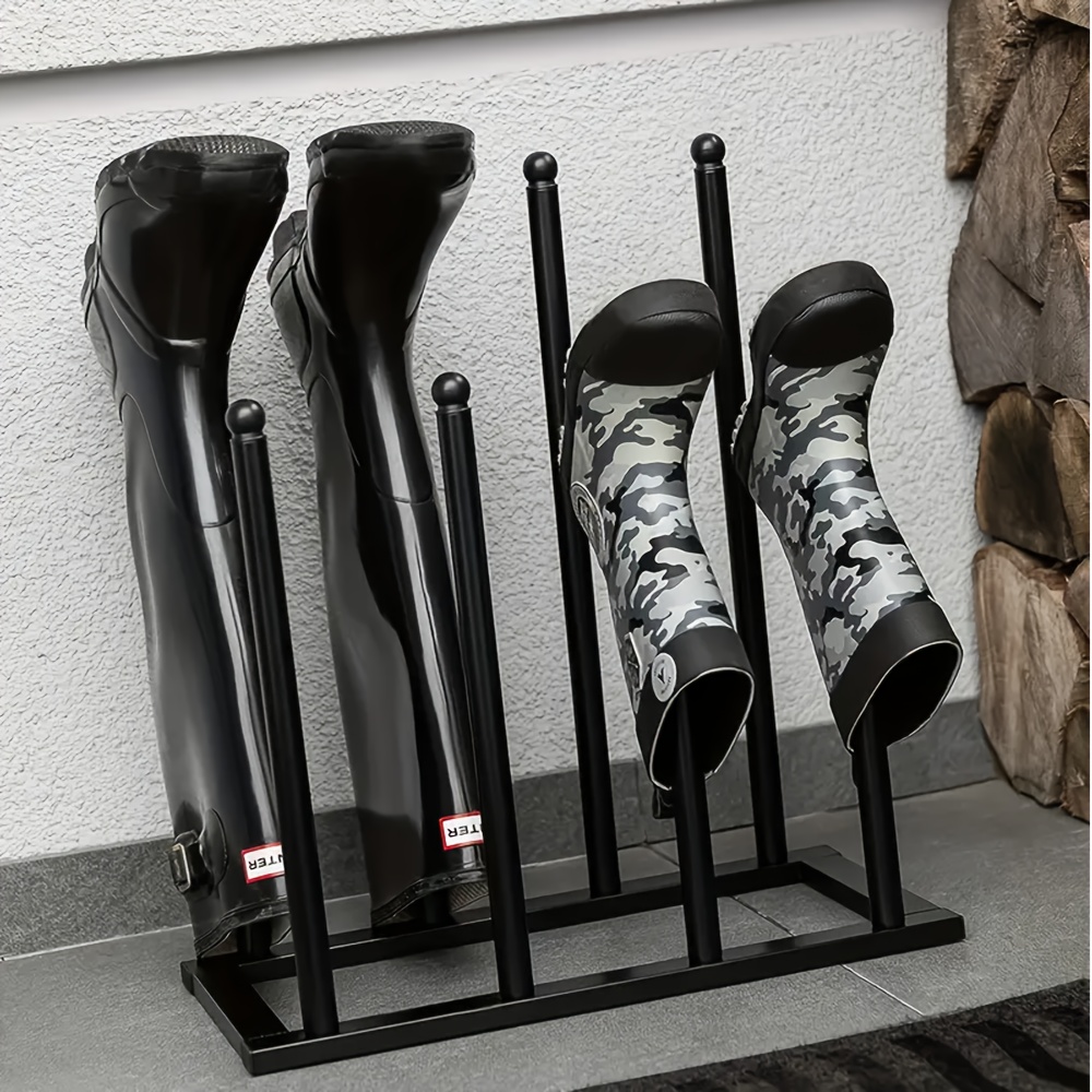 TEMU 4 Pairs Freestanding Boot Rack Organizer Tall Boots - Vertical Shoe Storage Organizer For 4 Pairs, Prevents Creases & Sagging, Space-saving