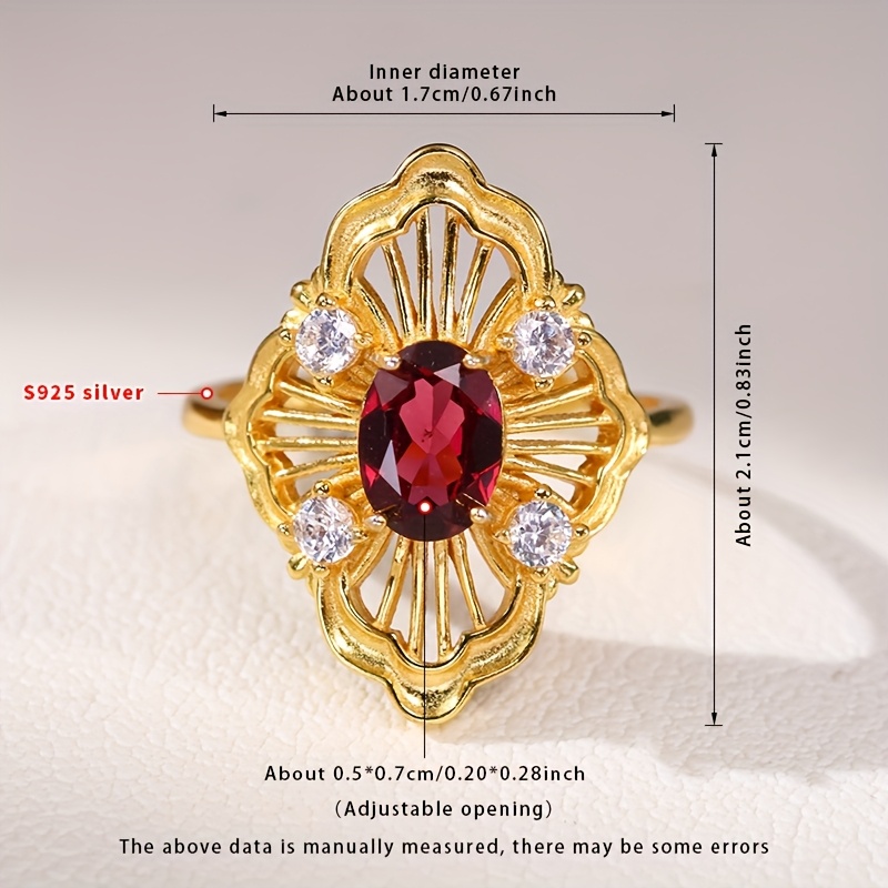 TEMU Empaque en de regalo, anillo plateado de 925 con natural. Con diseño de banda , puede servir como de boda, anillo de o anillo de —una pieza de