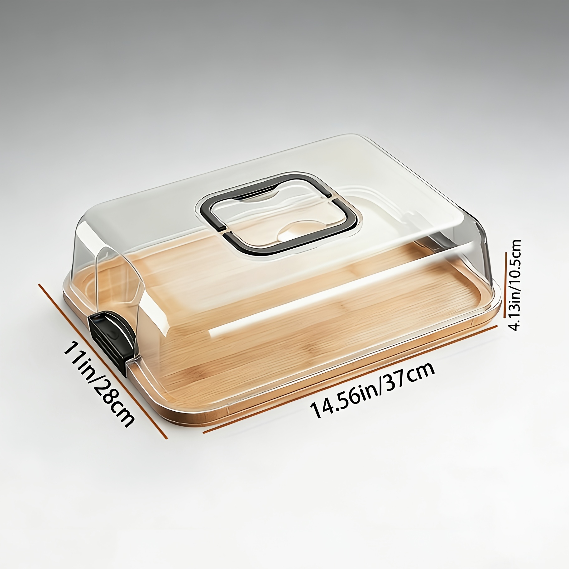Image of Bamboo Cheese Board With Clear Lockable Lid, Secure Snap Closure, Durable Easy-clean Charcuterie Serving Tray, Multipurpose Cutting Board For Christmas, New Year, Picnic, Camping, Party & Restaurant