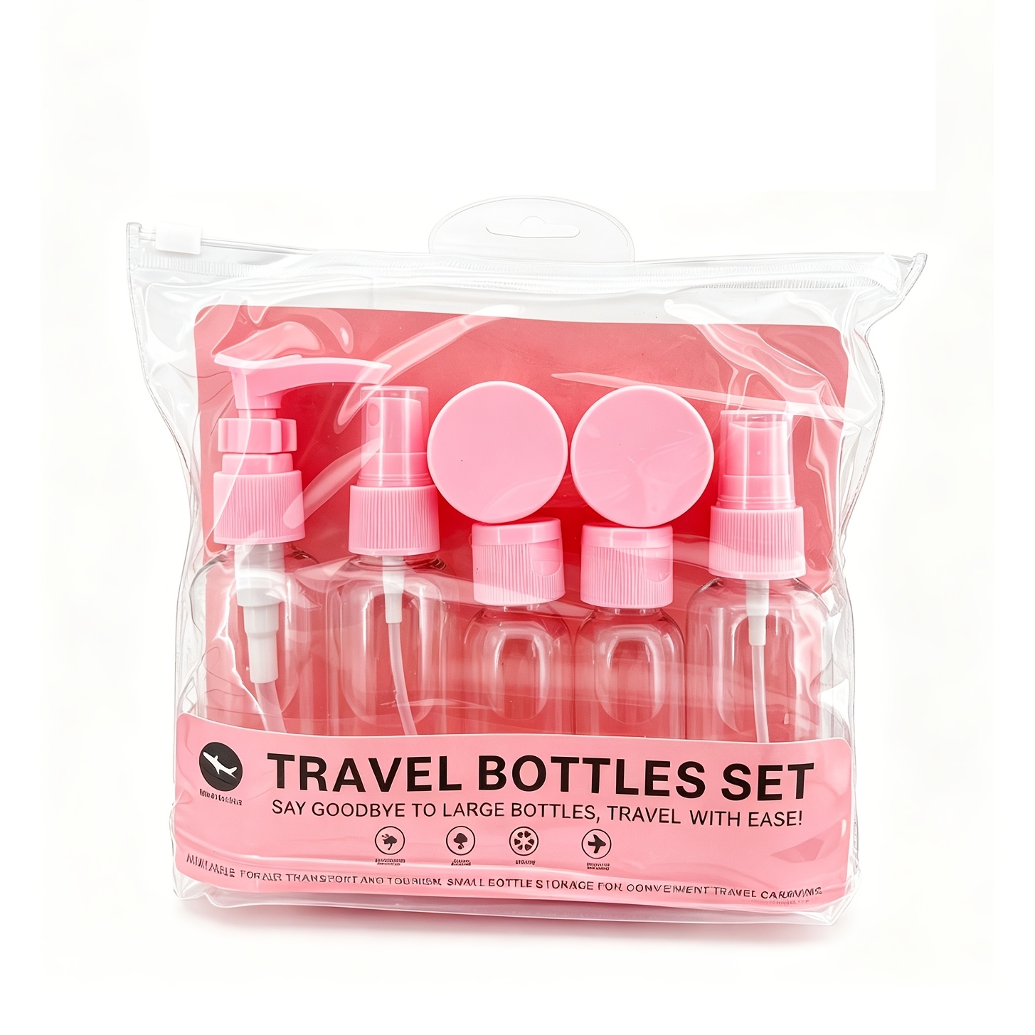 TEMU 8pcs Leakproof Clear Portable Toiletry Containers Suitable For Lotion, Shampoo, Creams & Soap - Travel Bottles With Round Containers, Refillable