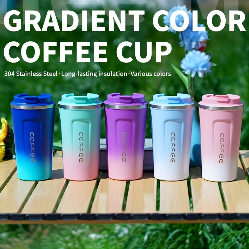 1pc 17.20 Oz Stainless Steel Insulated Travel Mug Gradient Coffee Cup  Double-Layer Vacuum Insulated Travel Mug, Water Cup, Coffee Cup, Car Cup,  Tumbler with Lid And Straw Insulated Mug - Double-Layer ...