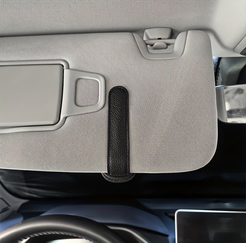 1pc Car Sun Visor Glasses Holder, PVC Material, Vehicle Eyewear Clip, Auto Interior Accessory, Storage Organizer for Glasses
