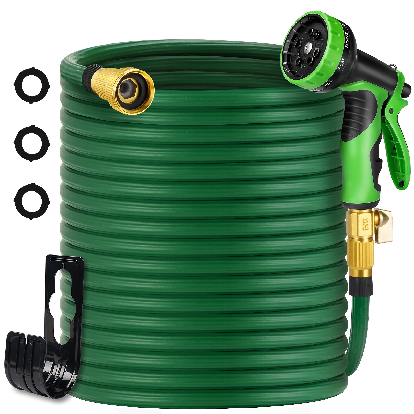 

Garden Hose 100ft Flexible Leakproof Water Hose With 10 Function Nozzle 3/4 Solid Brass Fitting Lightweight No Kink Pipe For Outdoor Lawn Yard