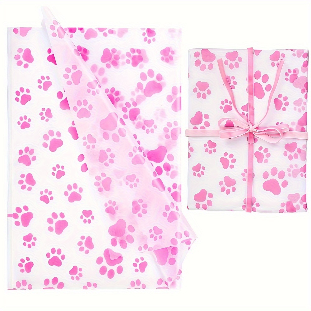 

Dog Paw Print Gift Wrapping Tissue Paper - 17gsm, 10 Sheets, Paw Pattern Packaging For Birthday, Wedding, Party Supplies, 20x14 Inches