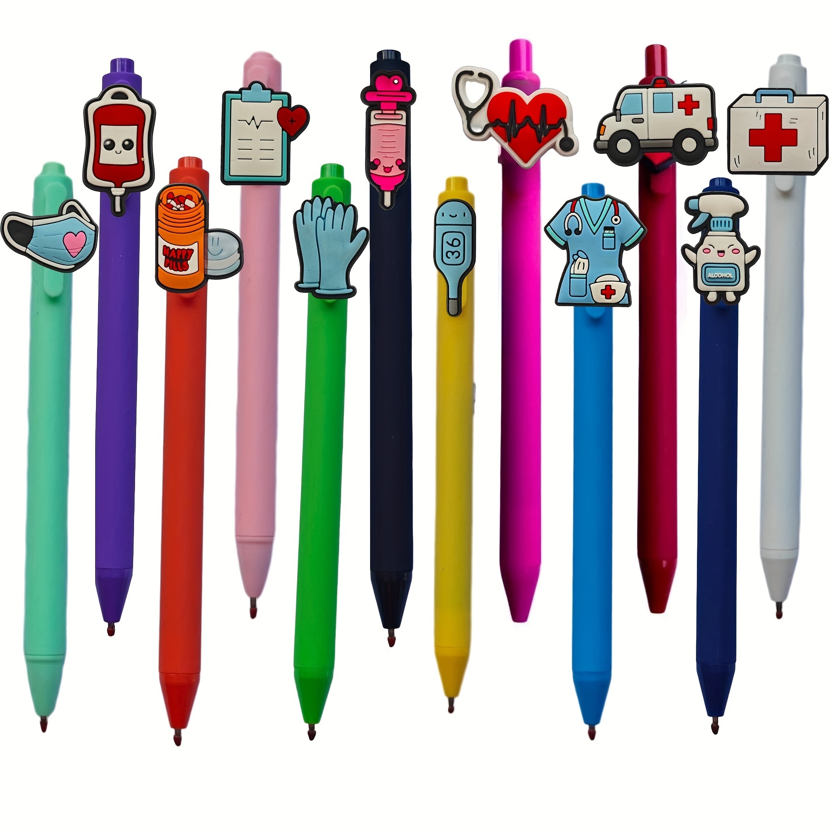 

hospital-grade" Charming Nurse-themed Ballpoint Pens Set - 12/7/5pcs With Heart & Syringe Designs | Perfect Gift For Nurses, Medical Assistants & Students | Ideal For Office & School Use