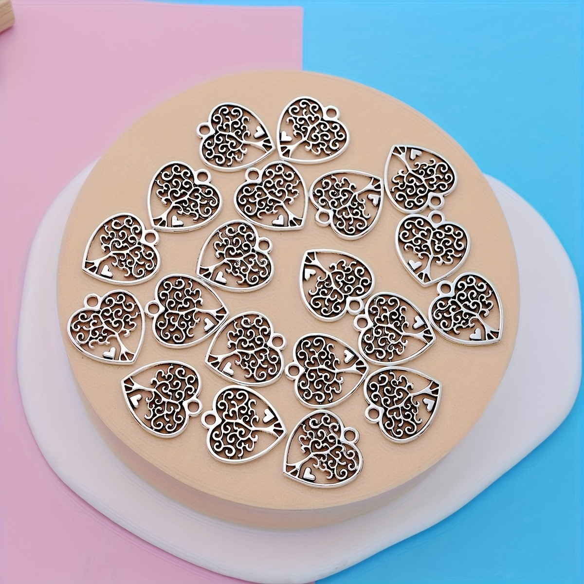 20pcs Silvery Tree Color Charms for DIY Jewelry Making