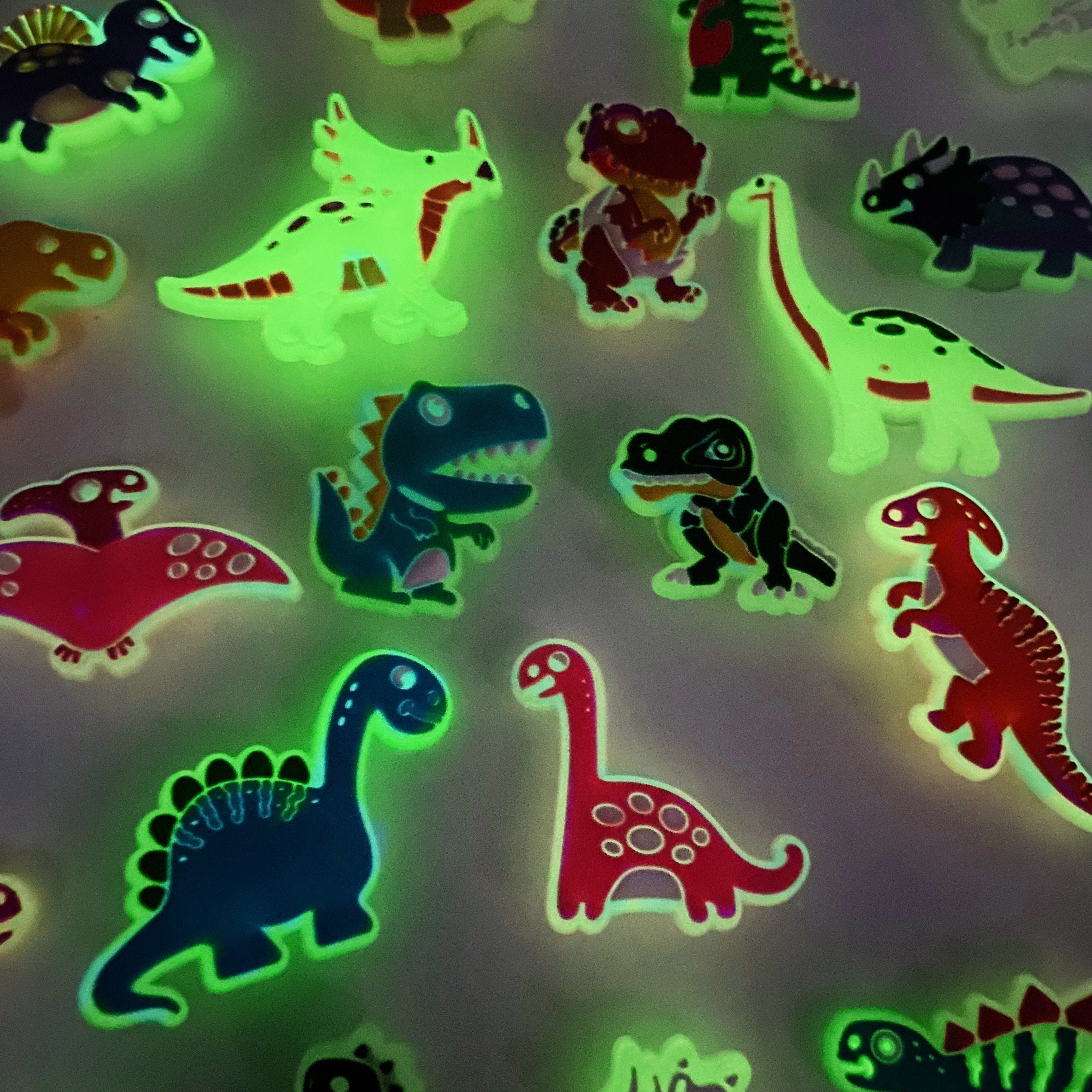 

12pcs Glow In The Dark Dinosaur Shoe Charms Set – Silicone Cartoon Dinosaurs Garden Shoe Accessories, Freestanding No-electricity Diy Shoe Decorations For Clogs