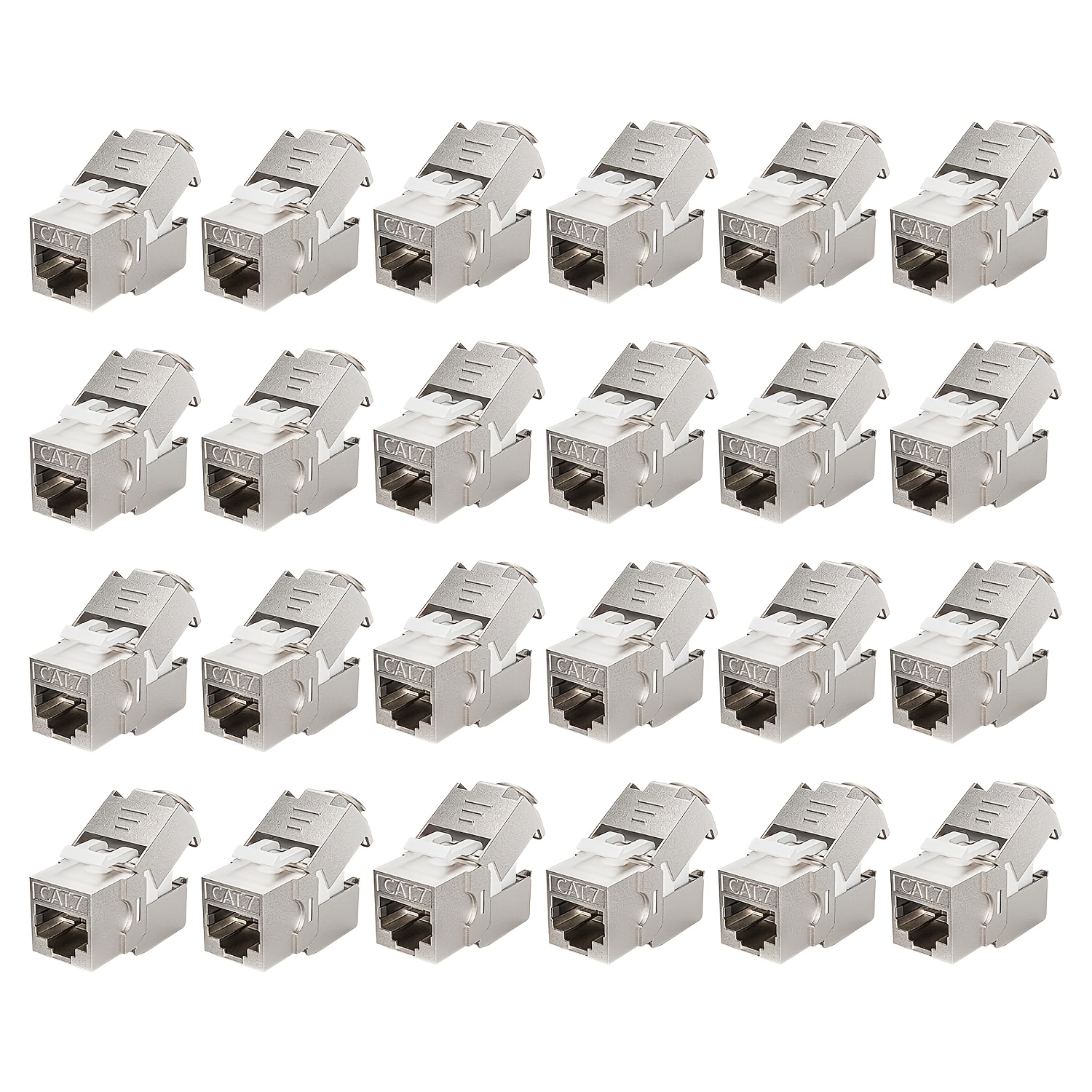 Image of 24 X Cat7 Keystone Rj45 Module Socket - Lsa Insulation Terminal For Cat7/cat6a/cat6 Installation Cable, 10 Gbit/s 1000 Mhz, Fully Shielded Stp (awg 22-24) - For Patch Panel And Network Socket