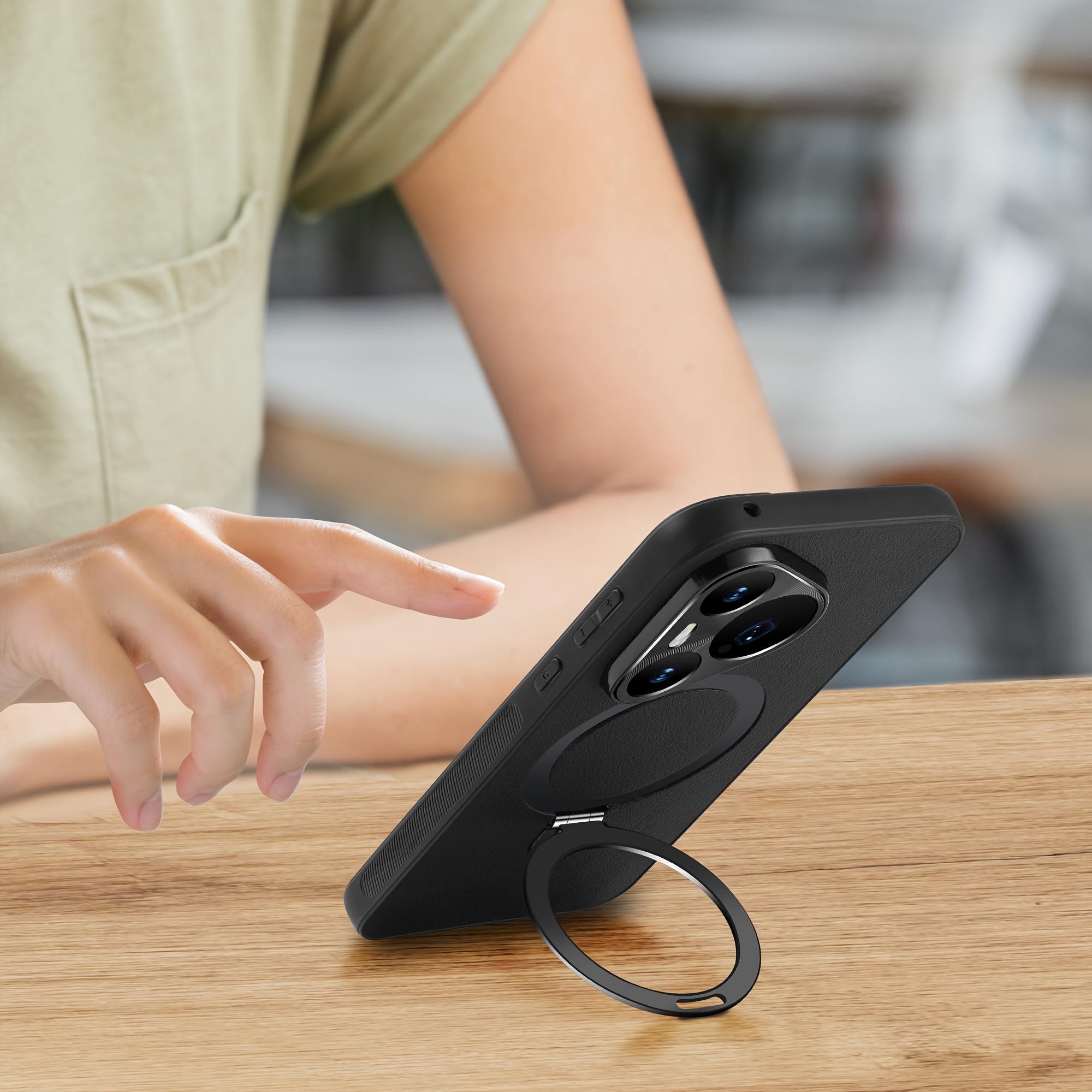 1 étui en cuir pour Huawei P70/P70Pro, protection complète avec support, support magnétique puissant, chargement sans fil, cadeaux pour amis, anniversaire_voghion.com