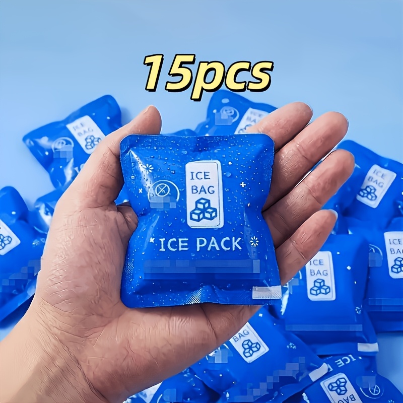 15pcs Reusable Mini Ice Packs - 40ml Portable, 68 Hours Cold , Ideal For Camping And Cooling Additions