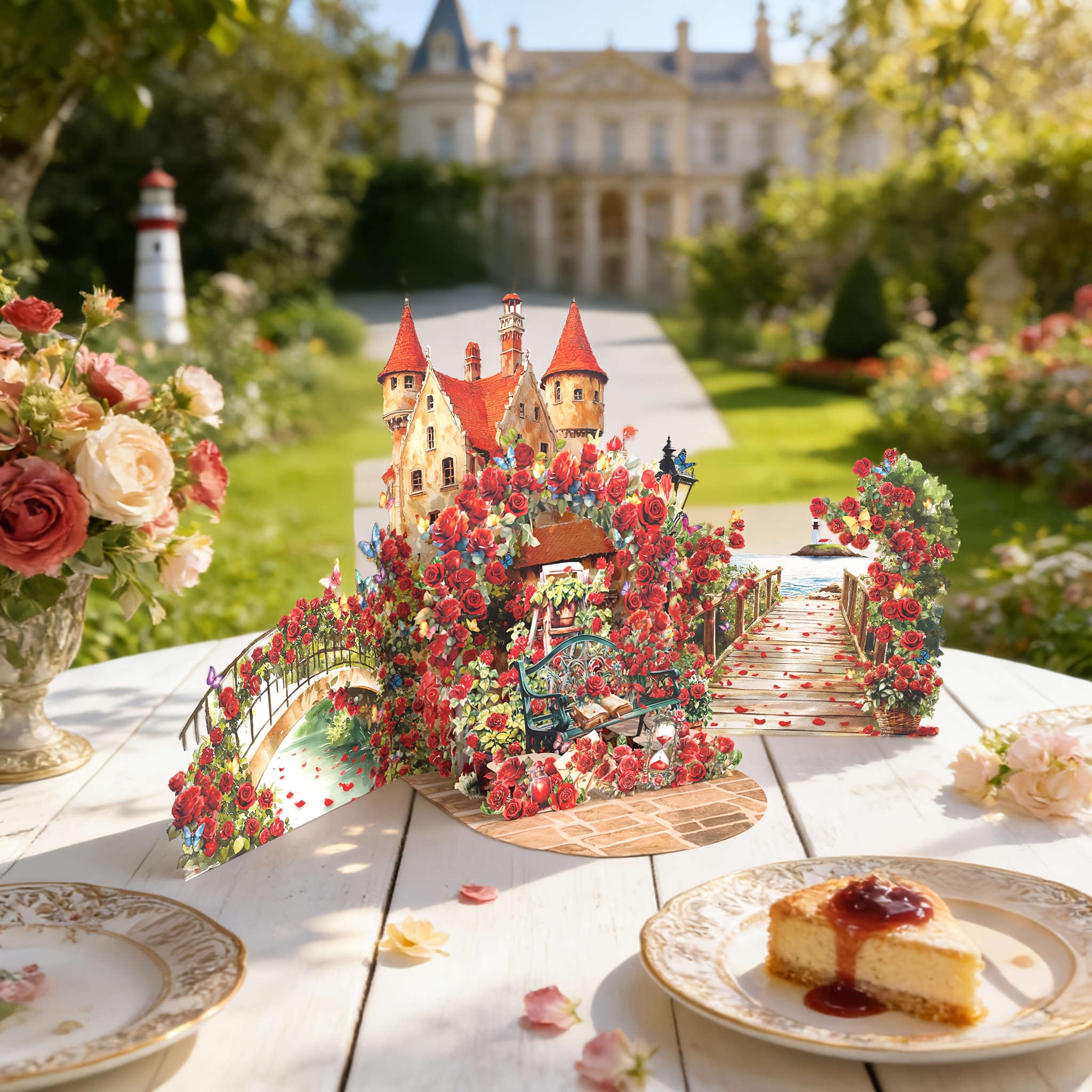 Image of 3d Pop- Castle Greeting Card With Envelope, Castle Design, Perfect Gift For Birthdays, Anniversaries, Weddings, Engagements, Mother's Day, Valentines Day, Valentines Decorations