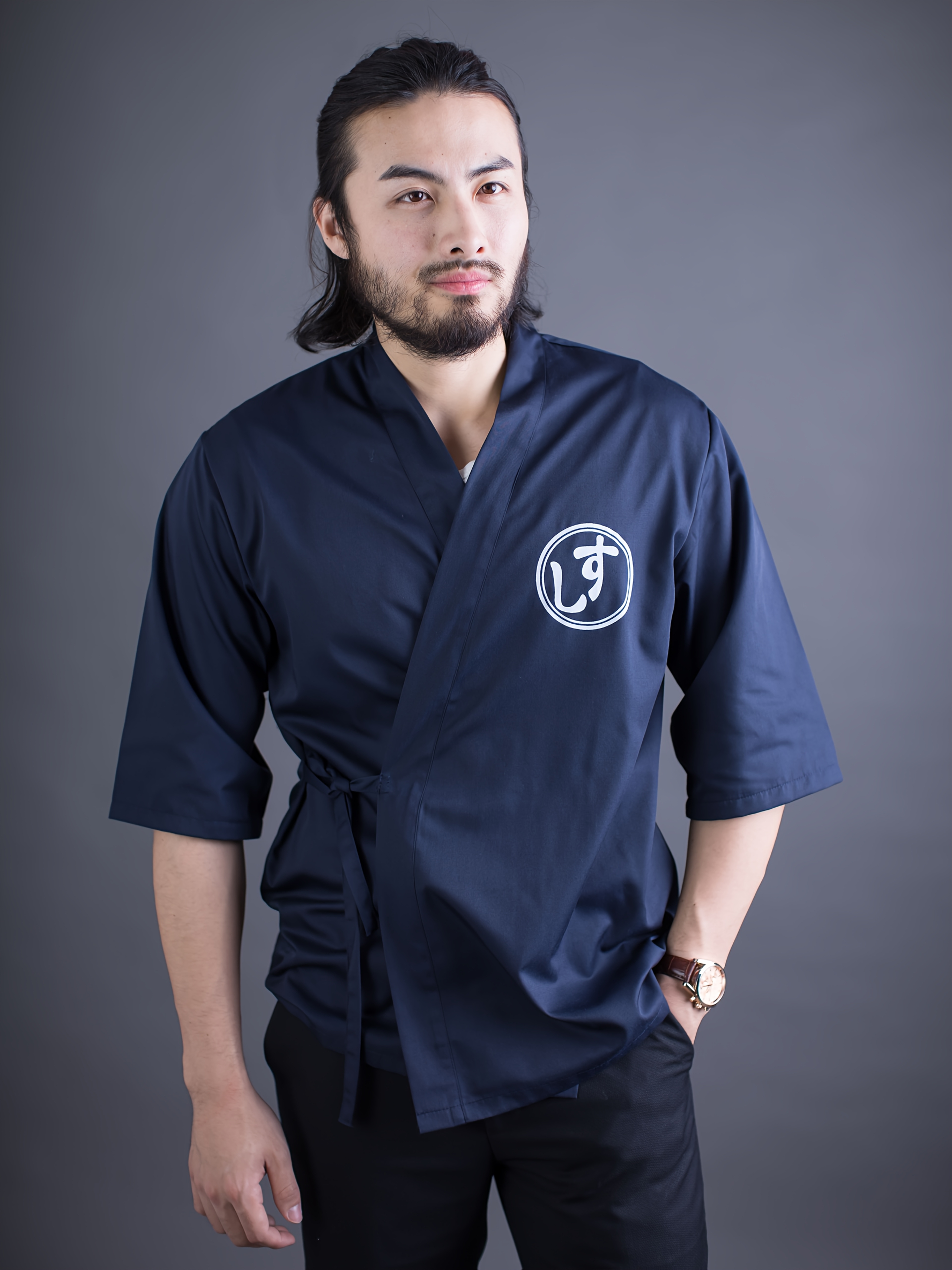 Veste de Cuisine Japonaise - Veste de cuisinier kimono noire