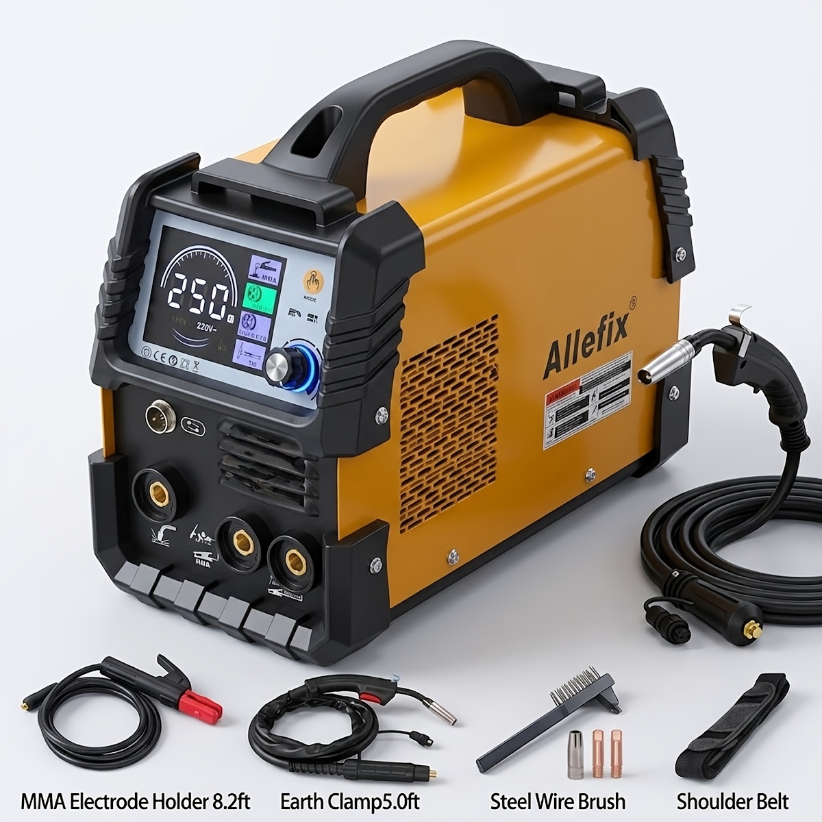 TEMU 3 In 1 Motor Heavy Duty 5cm Igbt Inverter Motor Pneumatic Electric Dual-use Chuck Plug. , Without Battery