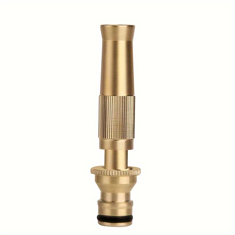 TEMU High-pressure Brass Spray Nozzle With Adjustable Hose - Car Wash & Garden Watering, Cup-shaped, Copper