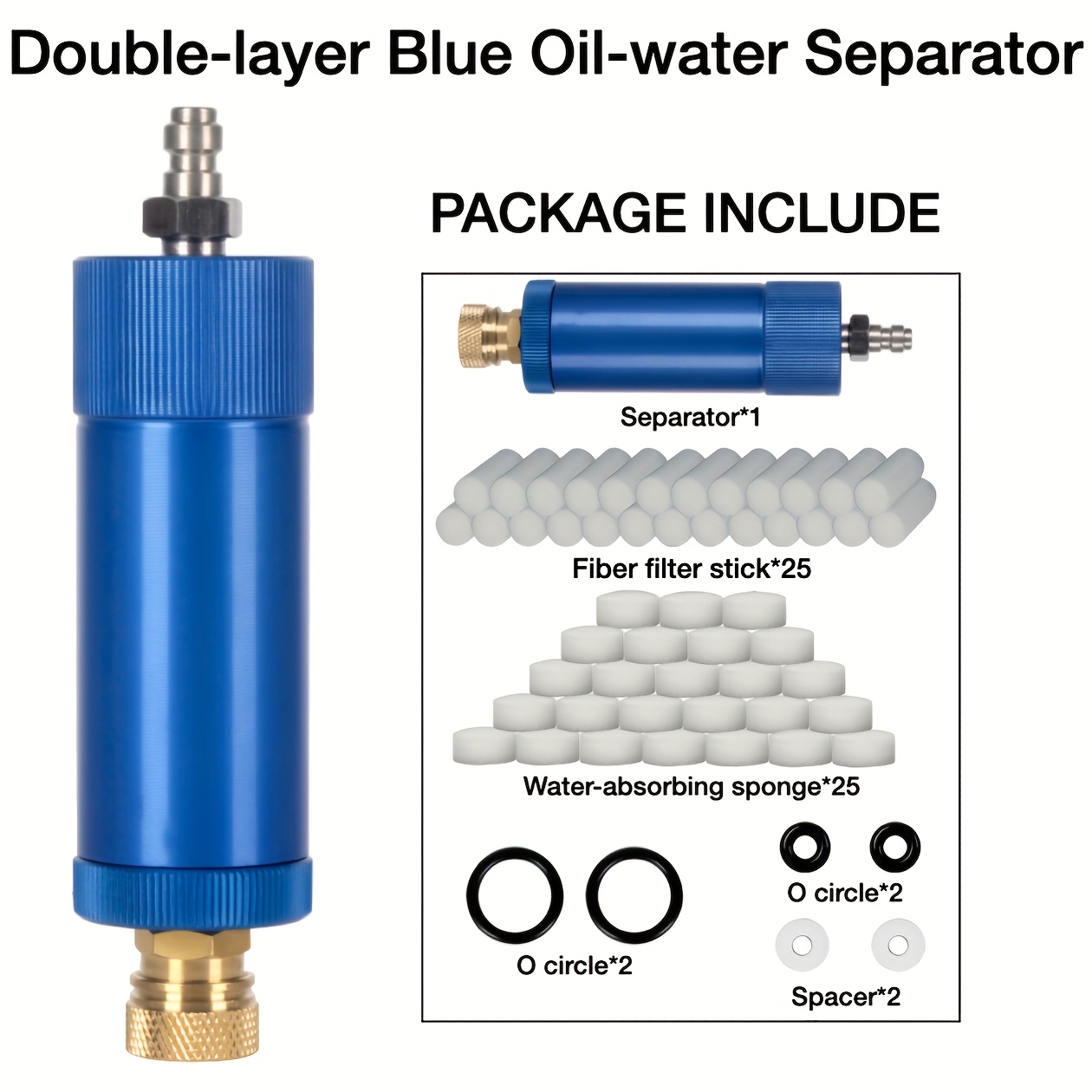 Image of 30mpa Pcp Hand Pump Air Filter Water-oil Separator With Female And Male Set With 56pcs Replacement Additions Or 56pcs Replacement Additions, Quick High Pressure Air Compressor Pump
