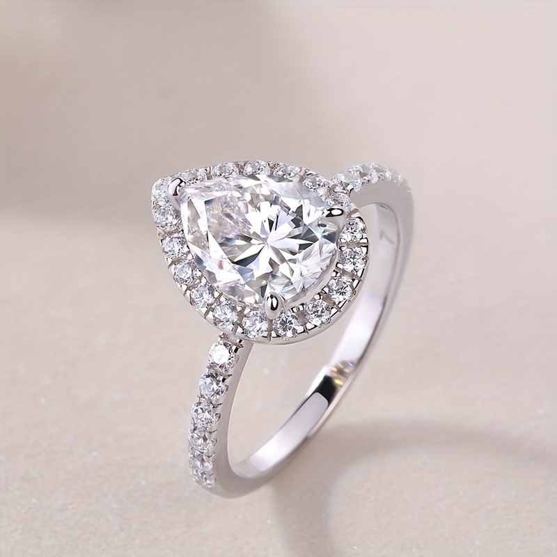 Moissanite Ring 925 Sterling Silver Wedding Ring for Men and Women