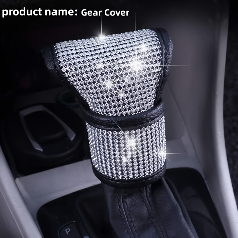 

Universal Pu Leather Gear Shift Cover With Embellishments, 1 Piece - Elegant For Car Interior, Stylish Accessory For Vehicles