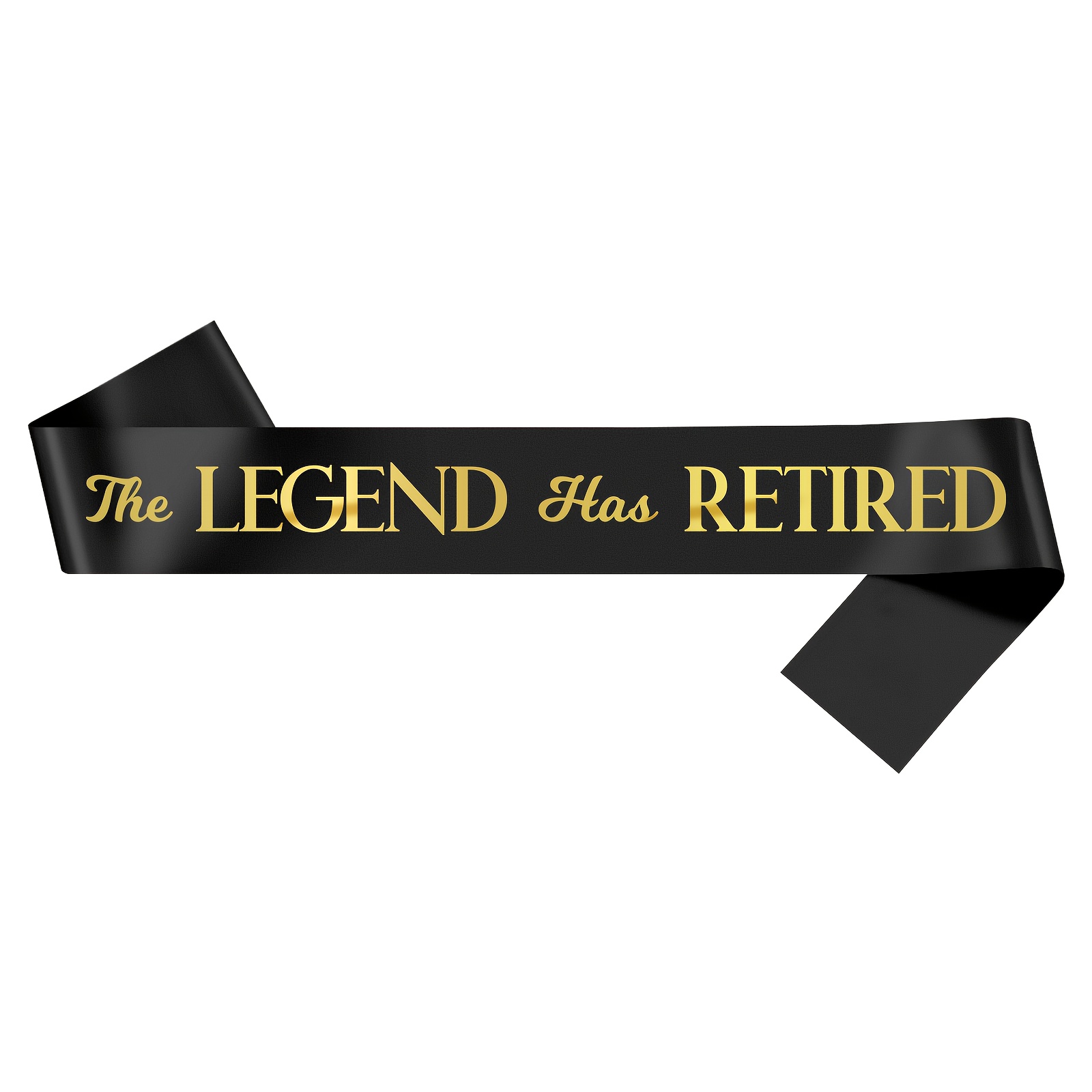 TEMU The Legend Has Retired" Celebration Sash - Black & Golden Retirement Party Accessory For Men And Women, Durable, No Battery Required, Retirement