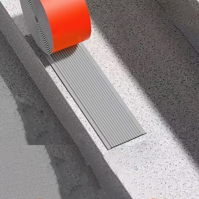 pvc self   anti slip   strips   gray textured surface for steps stairs floors durable non slip tape for indoor outdoor use no tools needed fit for   tile carpet stair safety enhancement ribbed grip design   application