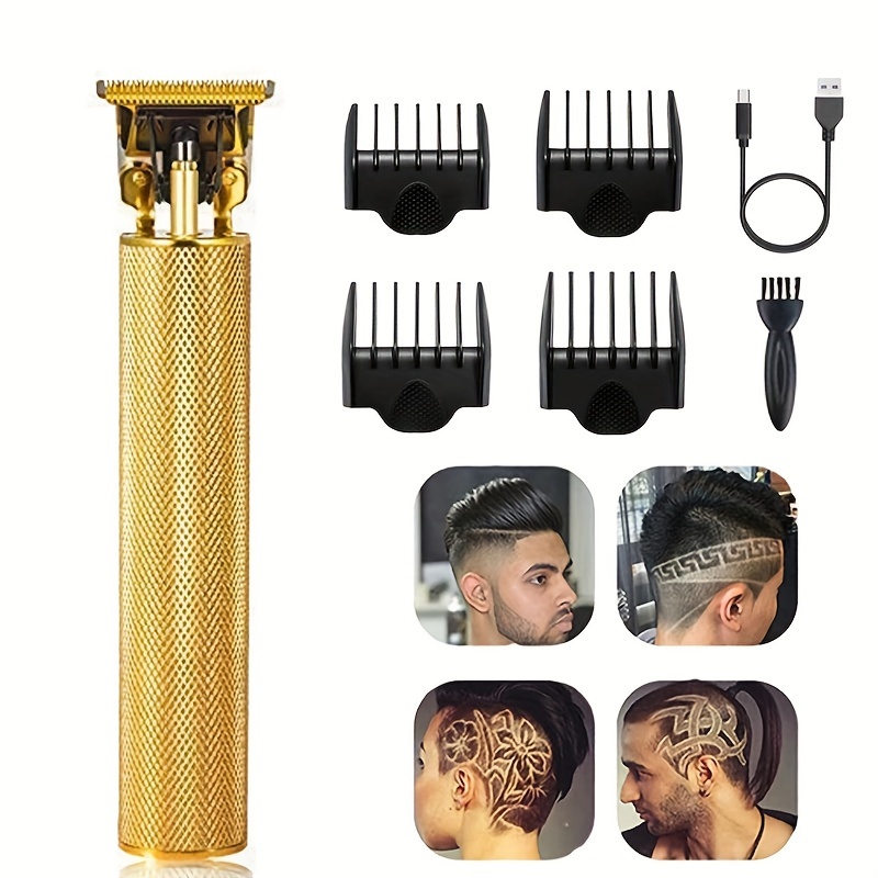 TEMU Tondeuses à cheveux professionnelles pour hommes Kit de coupe de cheveux électrique Tondeuse à cheveux Toilettage Imperméable Rechargeable Coupe