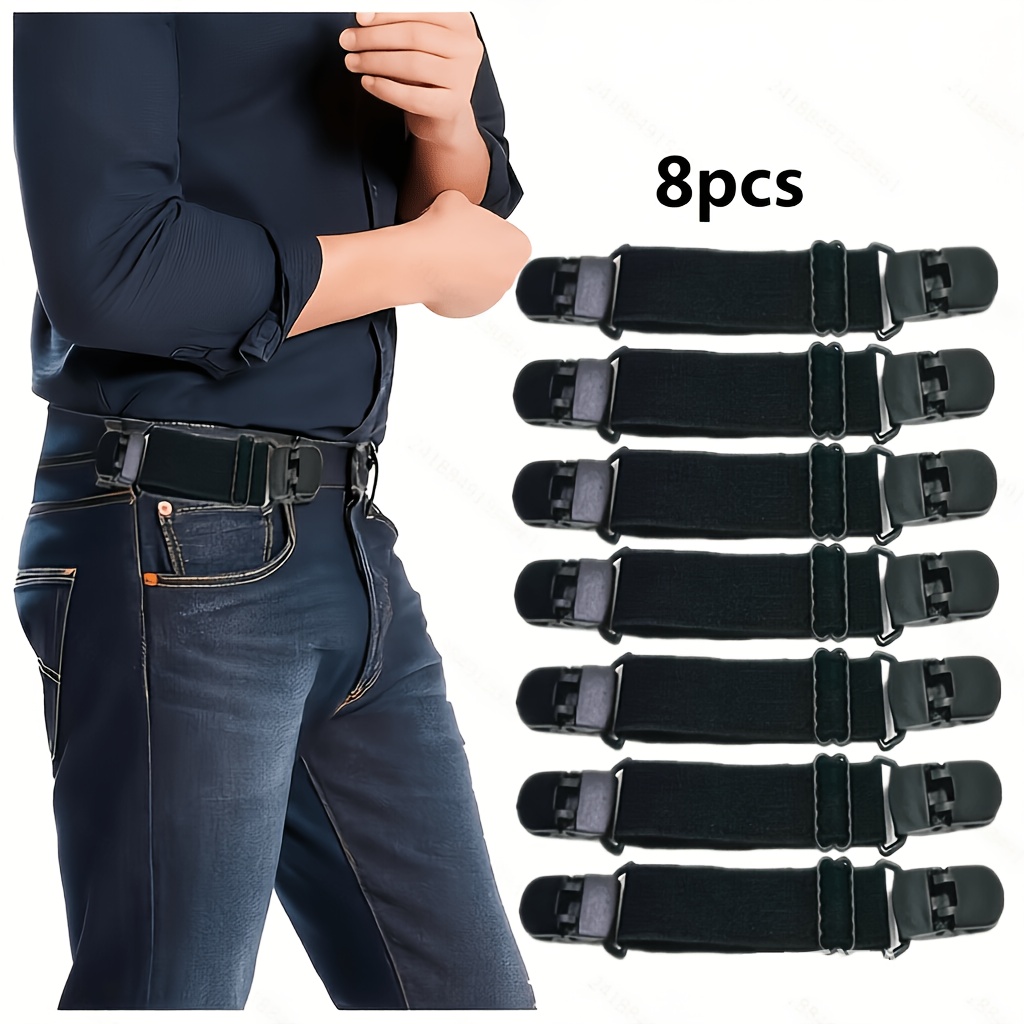 TEMU 8pcs Pack, Elastic Invisible Belt, Unisex Lazy Belt, Pants Waist Tightening Belt, Easy And Portable