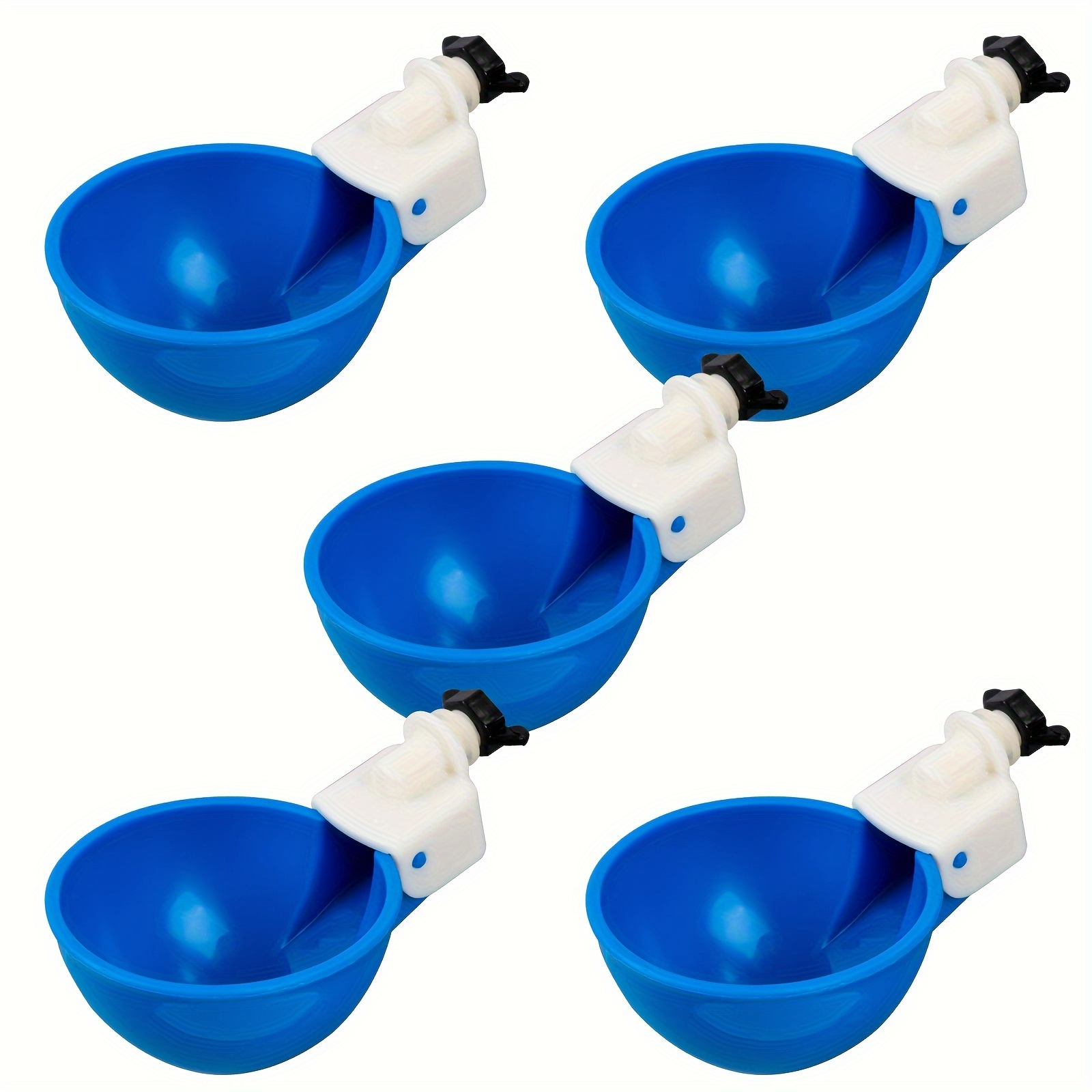 

5pcs Blue Large Cups, Suitable For Ducks, Geese, Turkeys, And Bunny Rabbit - Water Feeder Kit - Poultry Waterer