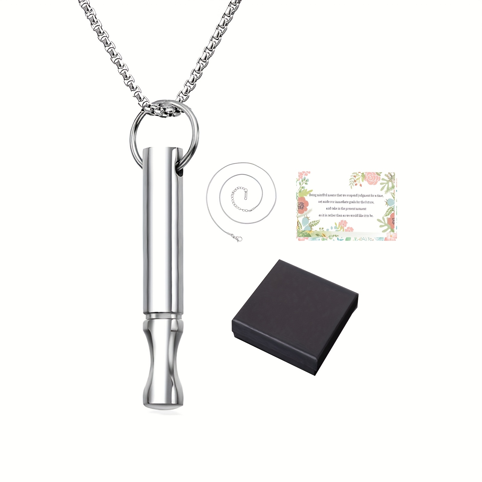 Stainless Steel Necklace for Anxiety Management, Mindfulness, Inner Balance, Daily Focus and Yoga.