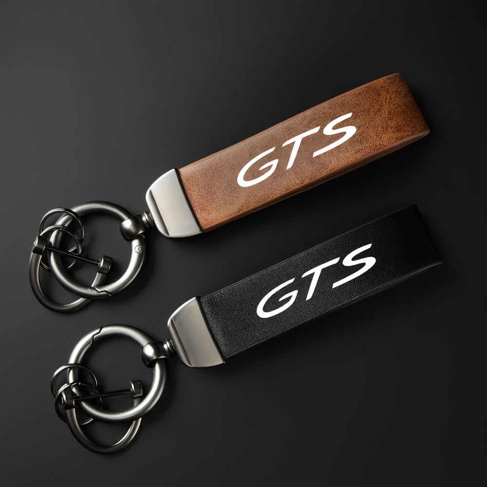 

High-grade Leather Motorcycle Keychain Holder Keyring For Porsche For Gts