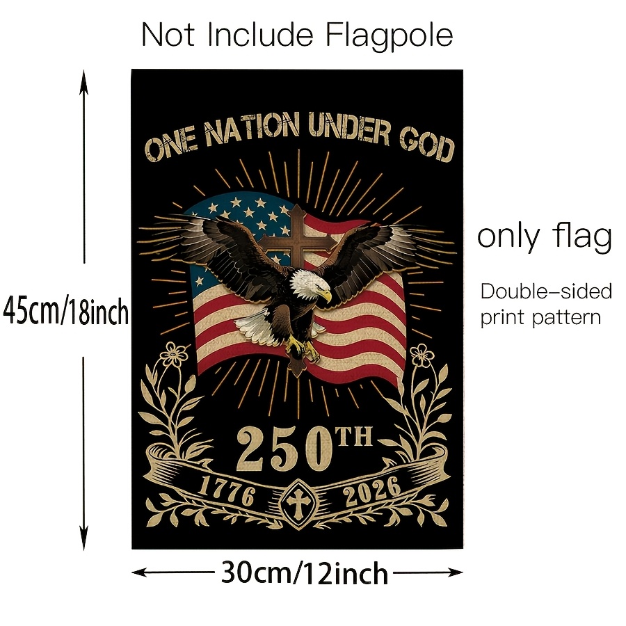 1pc 250th anniversary usa 1776 2026 garden flag traditional house decoration home garden sign 12x18 inch suitable for courtyard lawn decoration porch decor no flagpole included