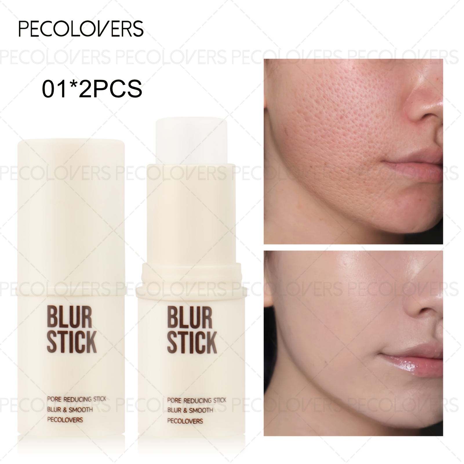Christmas 2pcs Invisible Pore Primer Stick - Hypoallergenic, Long-lasting Matte End, Moisturizing Isolation Barrier