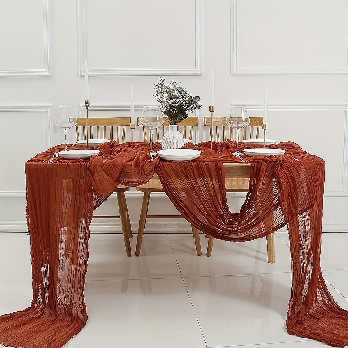 

1pc Table , Cheesecloth Tablecloth, Tablecloth, Decoration, Bridal , For , , Bridal , , Table Decor,