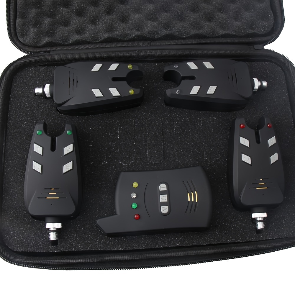 Jsfun Wireless Fishing Bite Alarm, 4*alarms + 1*indicator, Led Display Light (batteries Not Included), Without Battery