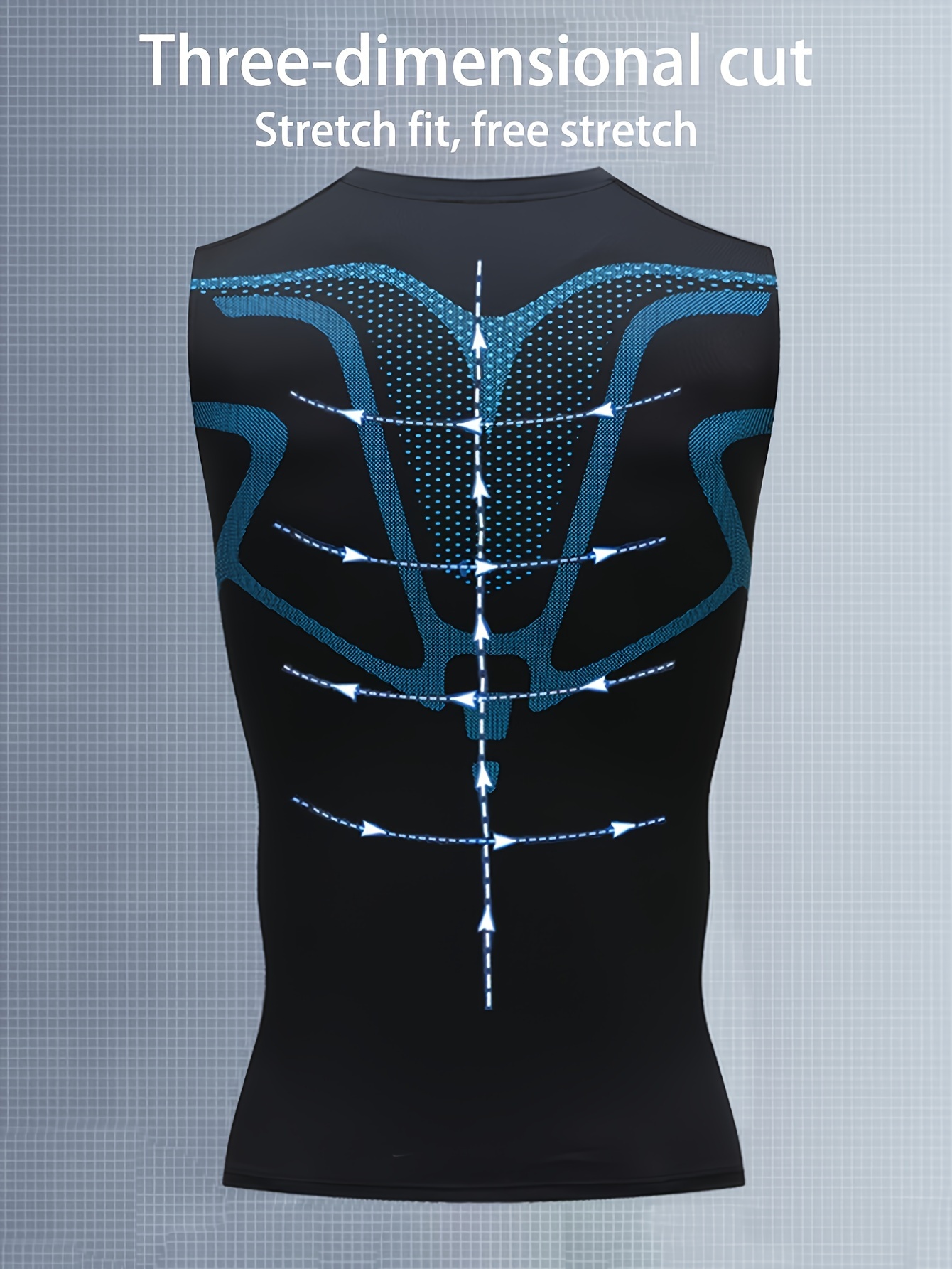 Men's Quick-Dry Moisture-Wicking Workout Tank Top - Breathable Sleeveless Athletic Shirt with Geometric Print, Tight-Fit for Running, Gym & Training - Lightweight Stretch Fabric, Workout Shirts