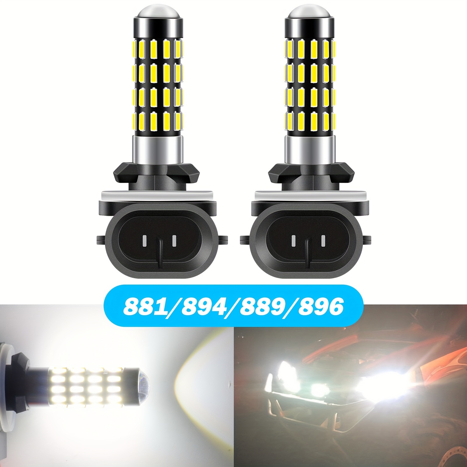 

2pcs 880 881 Led Fog Light Bulb - 899 893 885 Led Bulbs 6500k Cool White For Fog Light Replacement