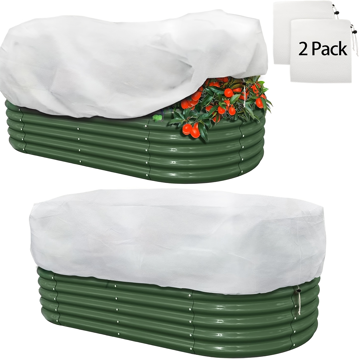 TEMU Coperture per piante pezzi per protezione dal , coperture rettangolari per aiuole rialzate con cordoncini, coperte antigelo per fioriere da