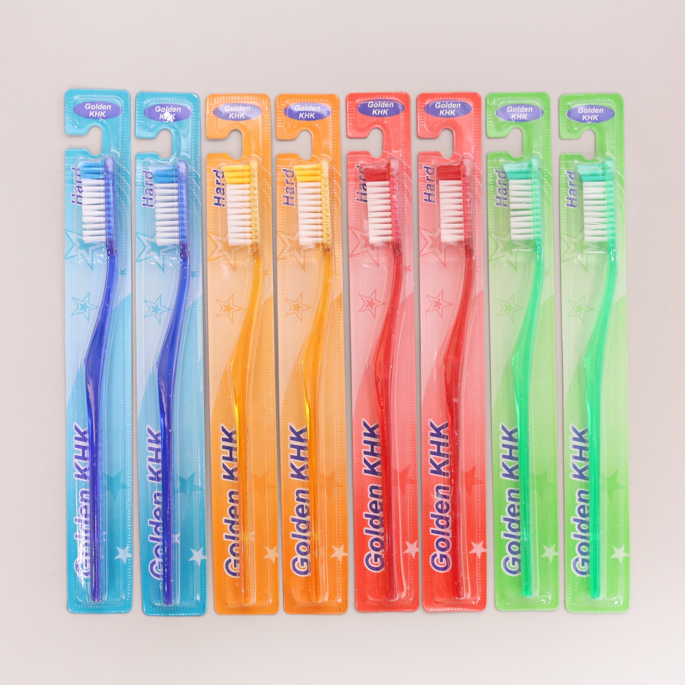 

Colorful Extra-hard Nylon Adult Toothbrush Set - 8pcs, Star-shaped Design, Gentle Bristles For Personal Oral Care