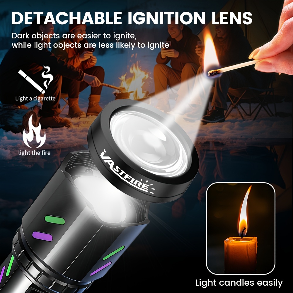 Image of Usb Rechargeable Ignition Torch, Use Lens Ignition, 3000mah High-capacity Battery, Ultra-long-range Beam, Telescopic Zoom, Torch, Indicator, And Durable Aluminium Alloy Construction