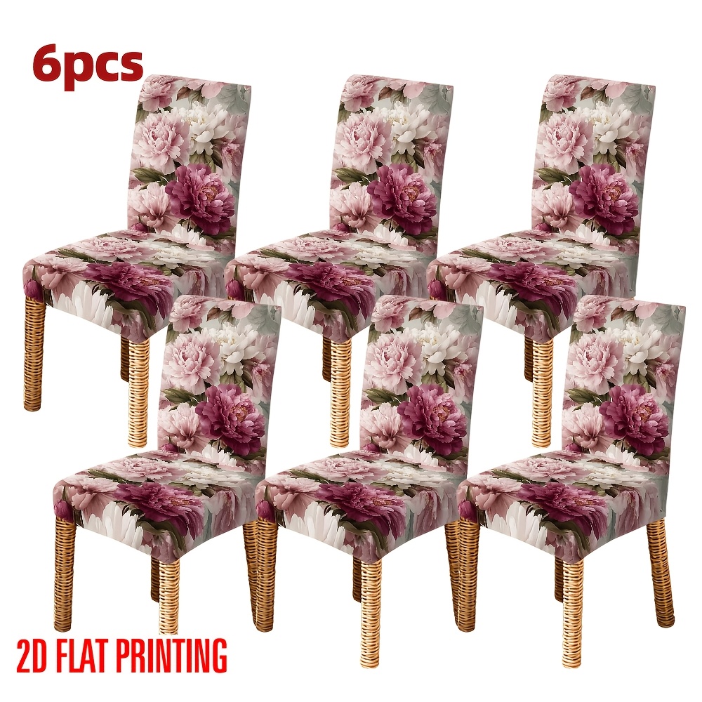 TEMU 2d Flat Printing 4/5/6/7pcs And Leaves Chair Cover And Tablecloth Set, & Wash, Suitable For Kitchen, Outdoor Camping, Dining Room, Party