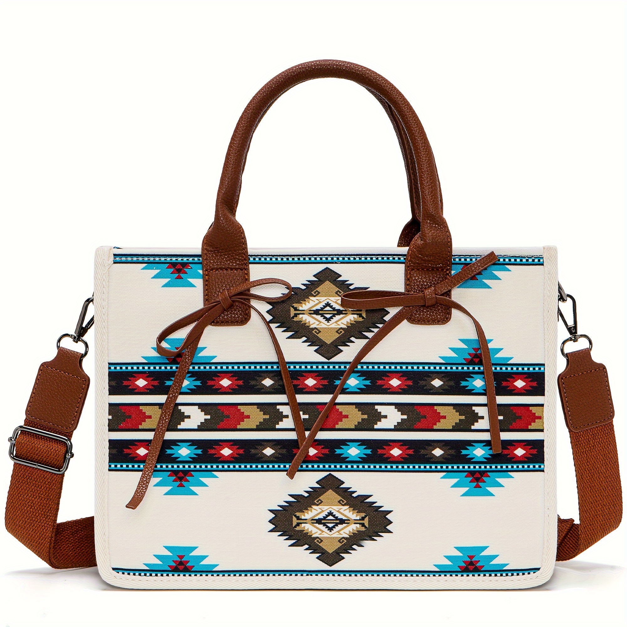 

Bohemian Vintage Ethnic Tote Bag Canvas Striped Shoulder Bag Unisex Retro Style New