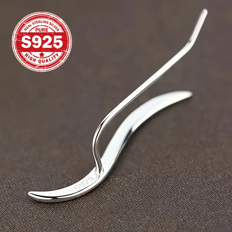 1 pair s925   line ear hooks minimalist sporty design   daily wear fitness ideal gift for women fitness accessories sporty earrings s925 silver earrings for Product details 4