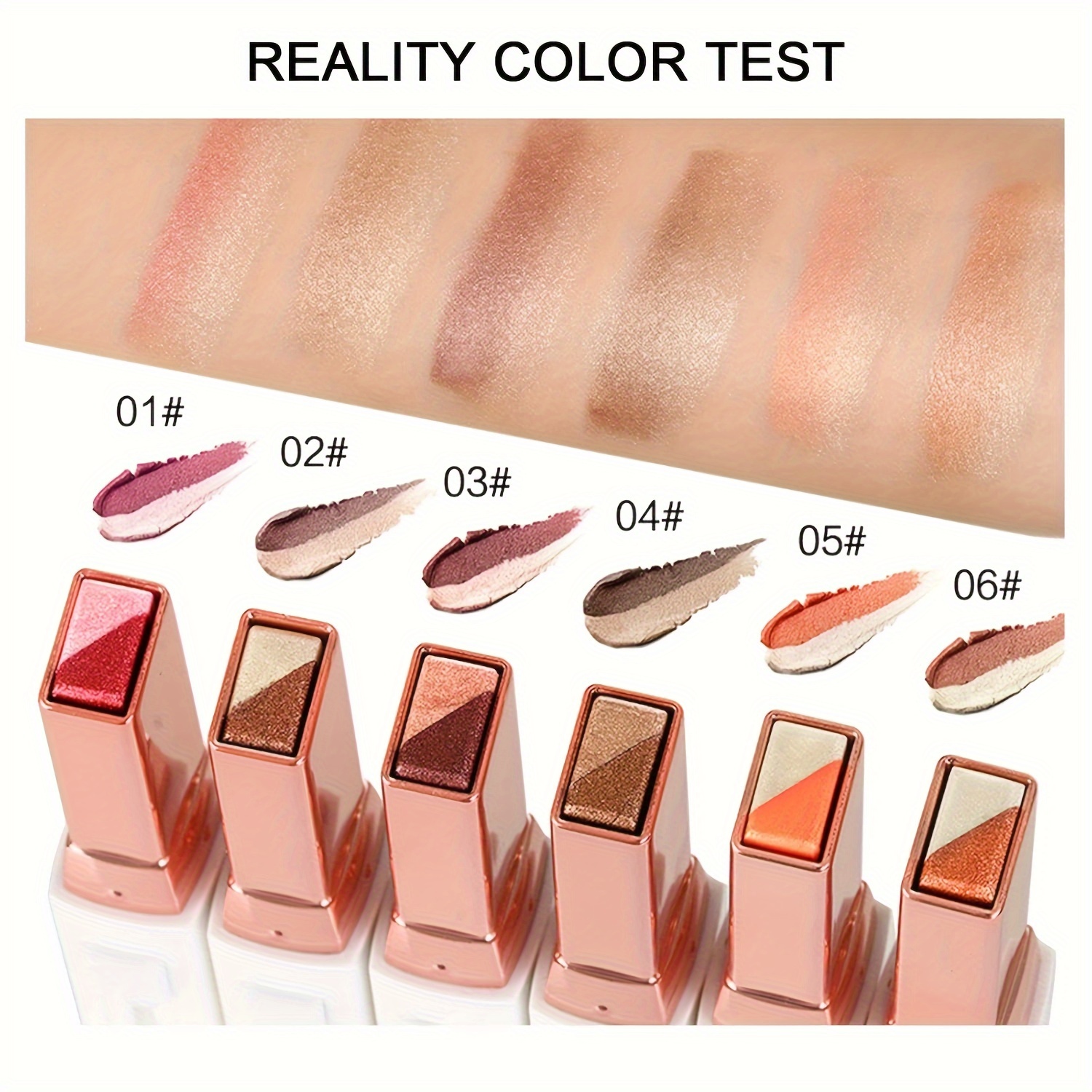 Waterproof Dual-Color 6pcs Eyeshadow Stick - Effortless Matte and Satin Finish - Smooth Application for Stunning Eye Makeup Perfect for Quick Daily Looks and Travel Convenience with Plant Squalane