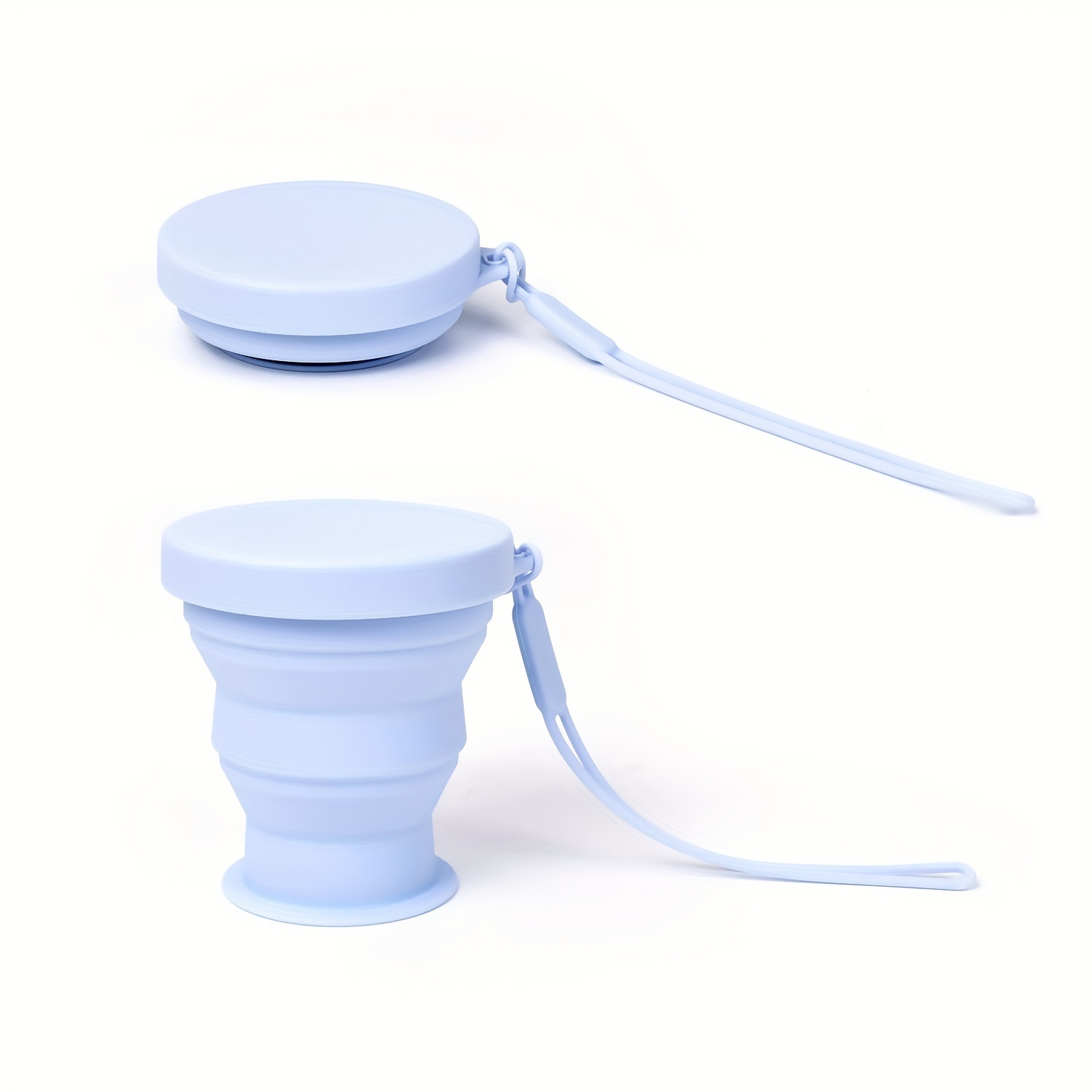 Portable Silicone Folding Travel Cup With Lid - Ideal For Outdoor Hiking And Camping