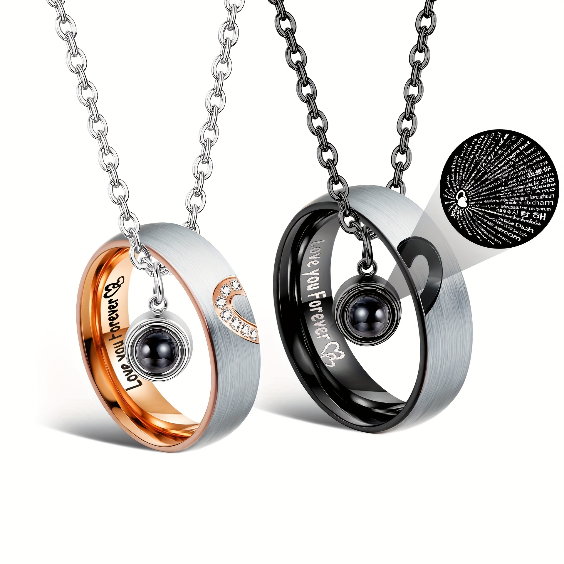 Matching Necklaces Te Amo Couple Necklace Couples Necklace Set