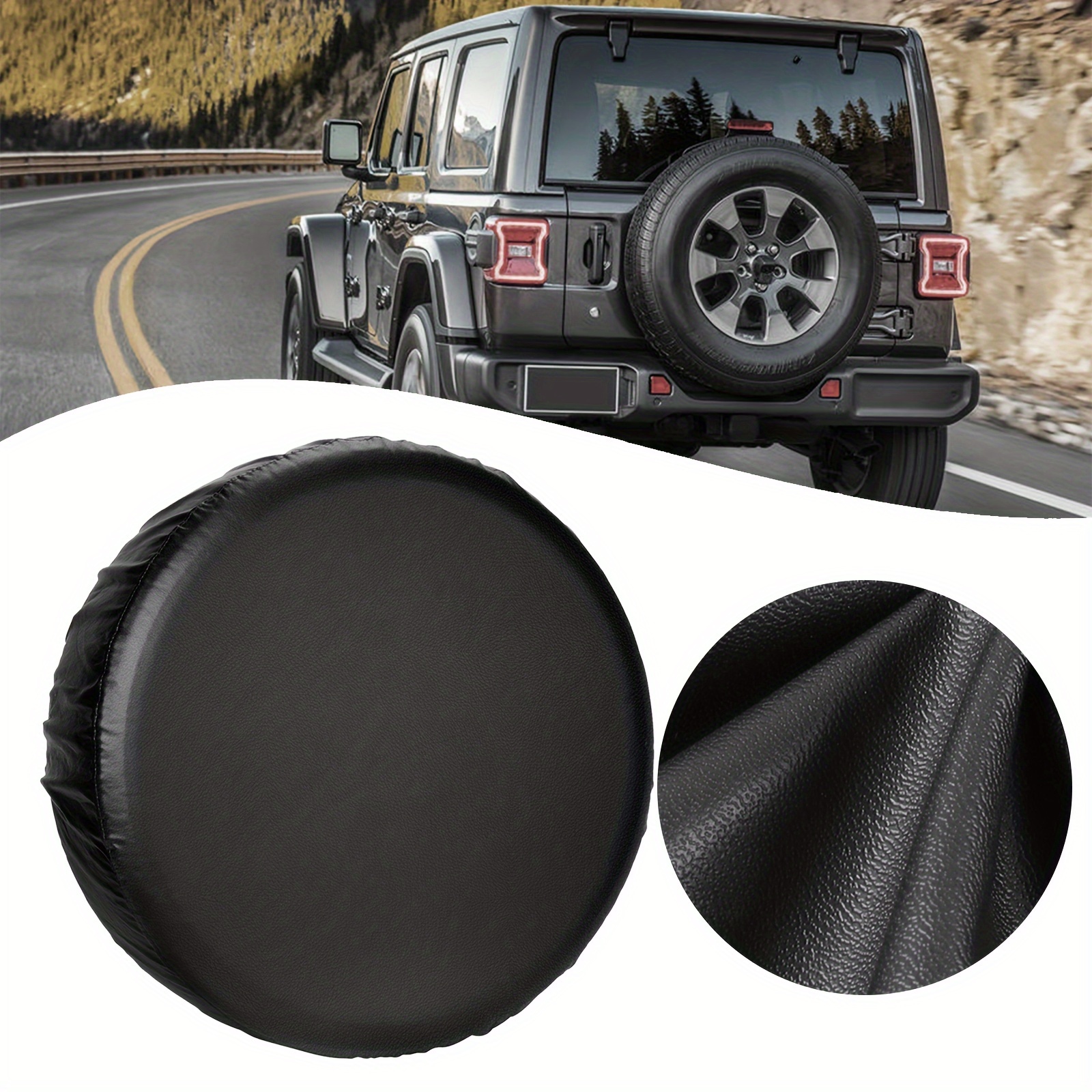 

Spare Tire Cover Thickening Pu Leather Universal Fit For Trailer Rv Car Truck Wheel