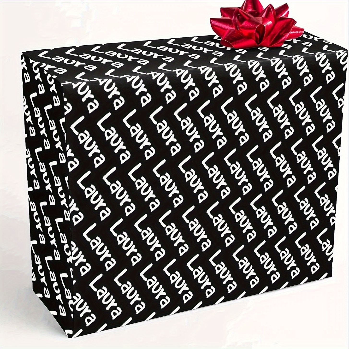 

Personalized Text Wrapping Paper, Merry Christmas Gifts With Name Custom Funny Wrapping Paper Roll For Wedding Anniversary Birthday Gift 58x23 Inch 1 Roll