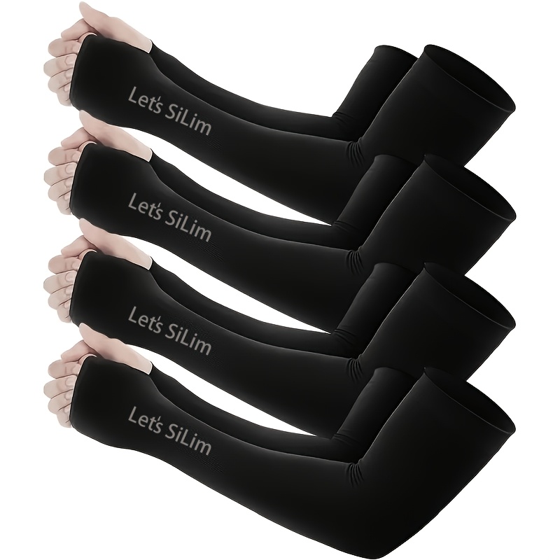 TEMU 4 Pairs Unisex Cooling Sleeves With Thumb Holes, Suitable For Golf, Basketball, Cycling, Fishing, Driving