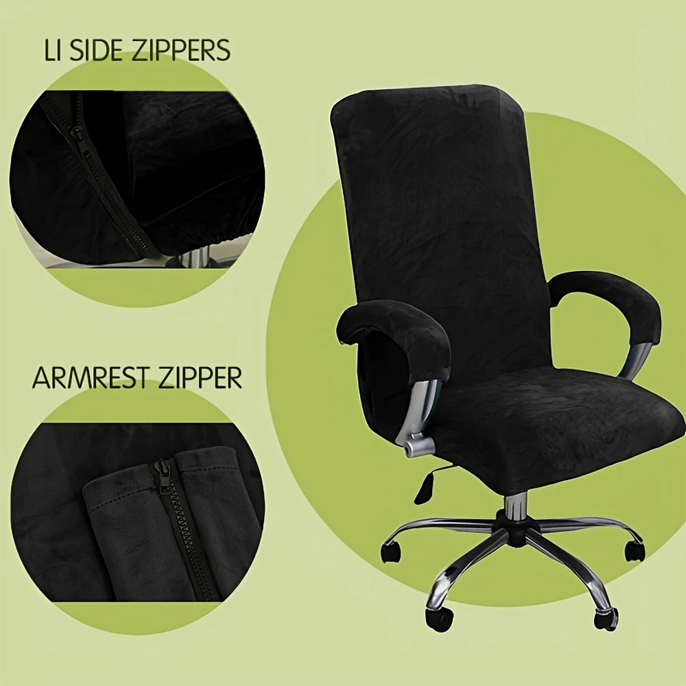 Home Decoration Chair Cover, 3pcs/set Elastic Computer Chair Cover, With 2pcs Armrest Covers, Soft Universal Office Chair Covers