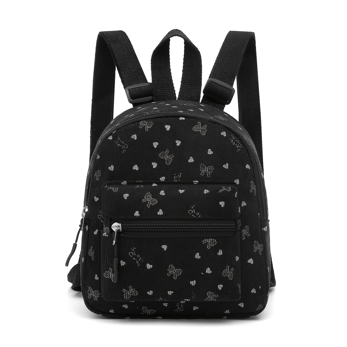 TEMU Stylish And Fresh Mini Corduroy School Backpack, And Versatile Small Backpack With Phone Storage Pouch