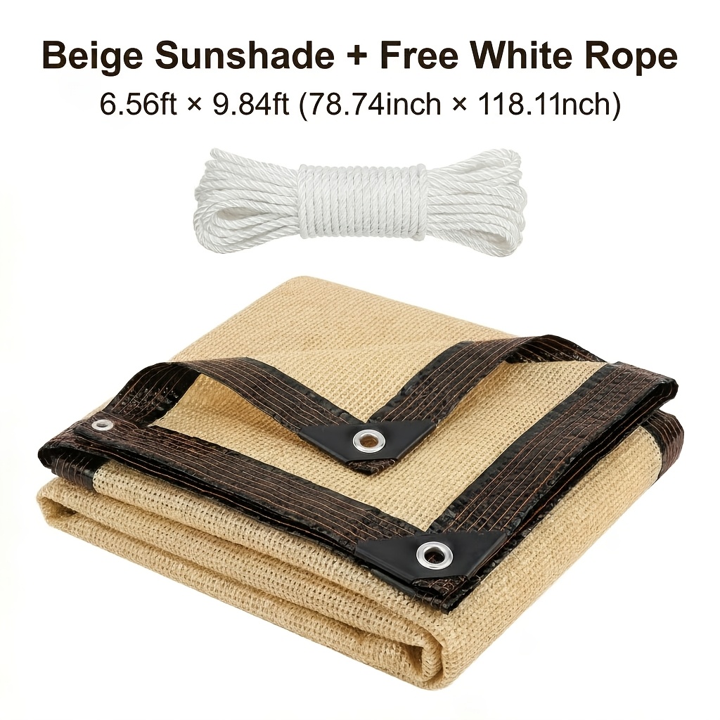 Shade Cloth-breathable Uv-resistant Sun , Brass Grommets, Includes Ropes For Versatile Outdoor Use