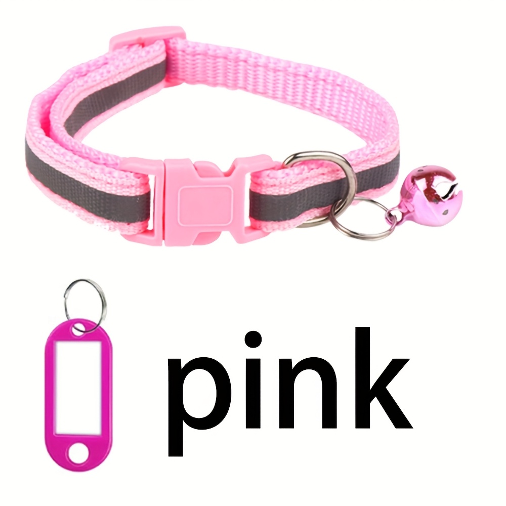 TEMU 1 Set Reflective Breakaway Cat Collar And Name Tags, Suitable For Small Dogs And Kittens, Breakaway Cat Collar, Breakaway Dog Collar, Cat Collar
